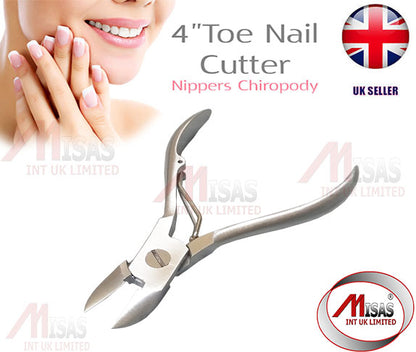 Professional Toe Nail Clipper Cutter Nippers 4" Heavy Toe Nail Cutters