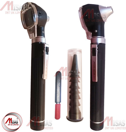 Black Mini Otoscope Pocket Fiber Optic Medical Diagnostic NHS CE Approved