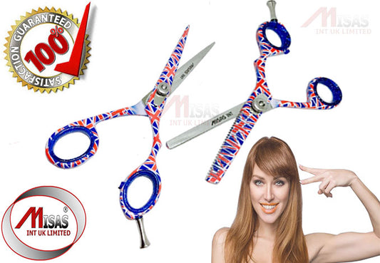 England 5.5"Professional Barber Hairdressing Set Scissor British Flag