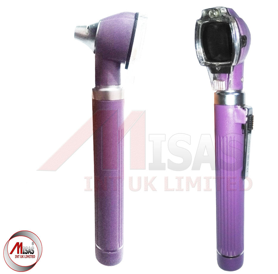 Purple Mini Otoscope Pocket Fiber Optic Medical Diagnostic NHS CE Approved