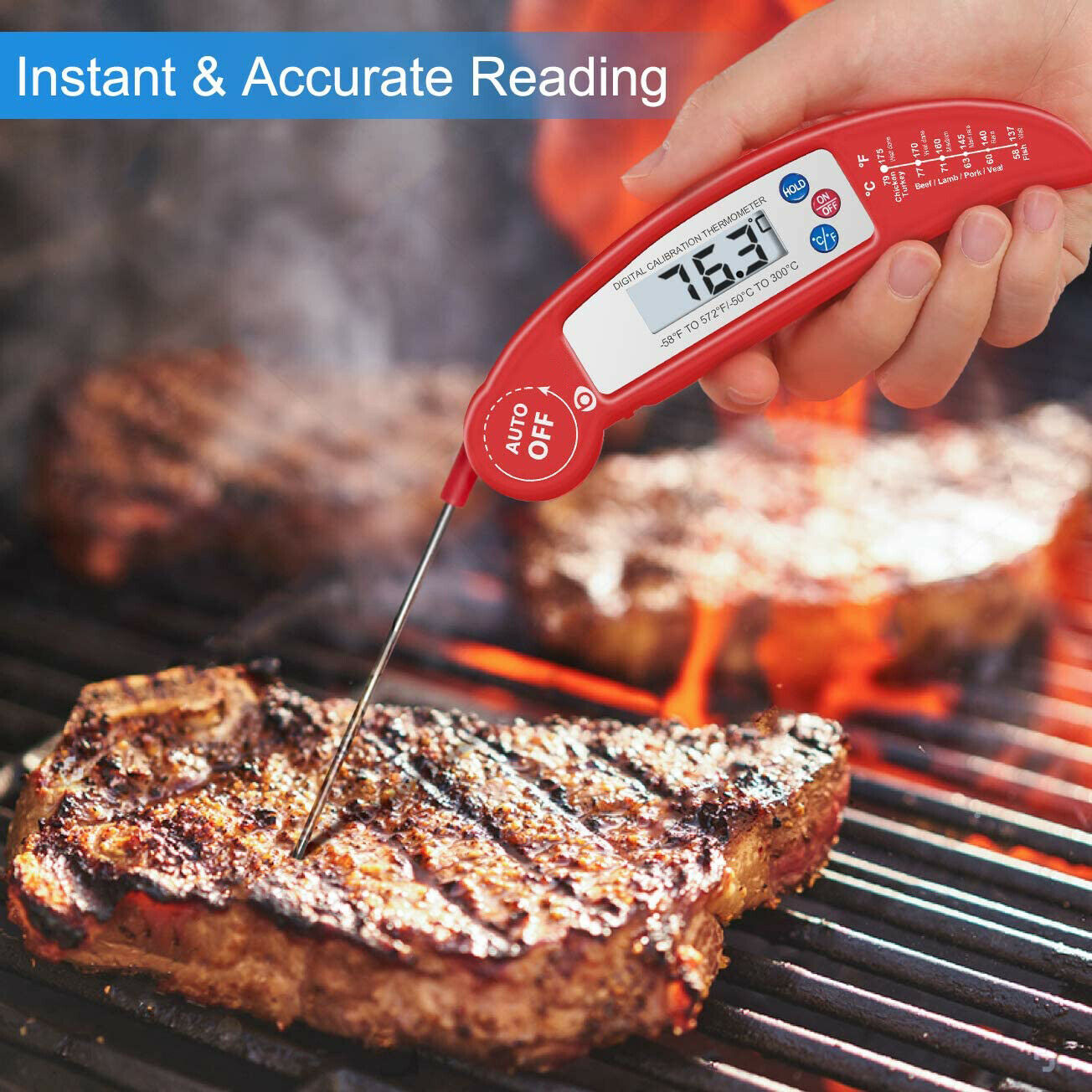 Digital Food Thermometer Probe Cooking Meat Kitchen Temperature BBQ Turkey Milk