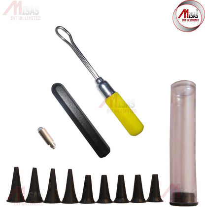 Yellow Mini Otoscope Pocket Fiber Optic Medical Diagnostic NHS GP CE Approve