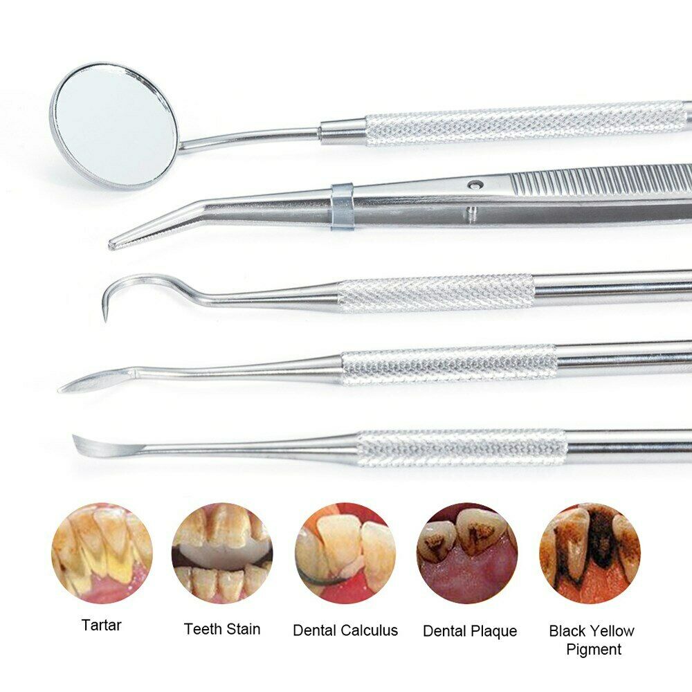 Dental Tooth Cleaning Kit Dentist Scraper Pick Tool Calculus Plaque Flos Remover