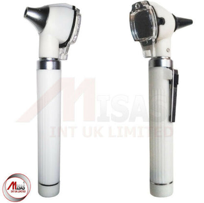 White Mini Otoscope Pocket Fiber Optic Medical Diagnostic NHS GP CE Approve