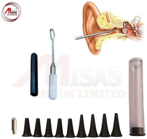 White Mini Otoscope Pocket Fiber Optic Medical Diagnostic NHS GP CE Approve