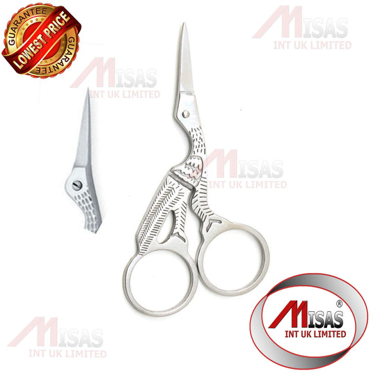 High Quality Durable Stainless Steel Embroidery Scissors Nail Art Stork Crane Bird Scissors Cutters Tools Gold Sewing Handcraft